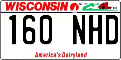 WI license plate 160NHD