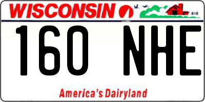WI license plate 160NHE