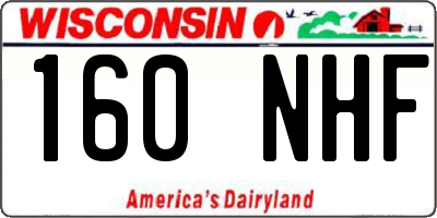 WI license plate 160NHF