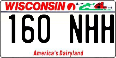 WI license plate 160NHH