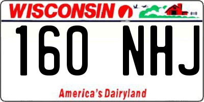 WI license plate 160NHJ