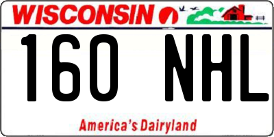 WI license plate 160NHL