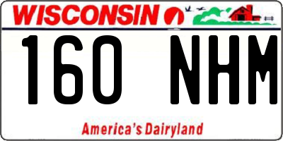 WI license plate 160NHM