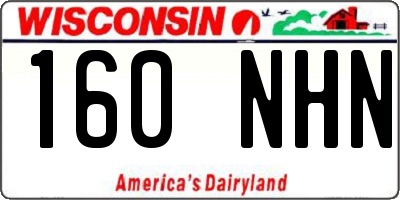 WI license plate 160NHN