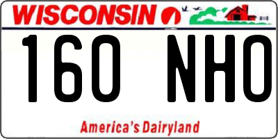 WI license plate 160NHO