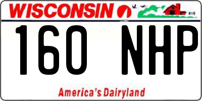 WI license plate 160NHP