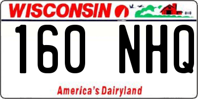 WI license plate 160NHQ
