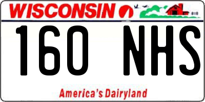 WI license plate 160NHS