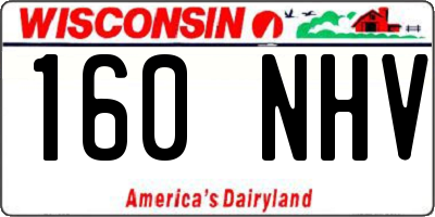 WI license plate 160NHV