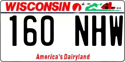 WI license plate 160NHW