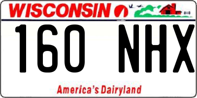 WI license plate 160NHX
