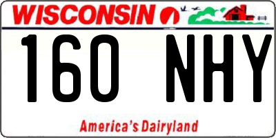 WI license plate 160NHY