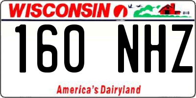 WI license plate 160NHZ