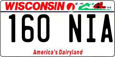 WI license plate 160NIA
