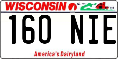 WI license plate 160NIE