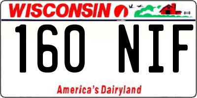 WI license plate 160NIF