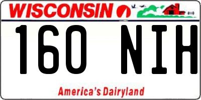 WI license plate 160NIH