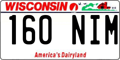 WI license plate 160NIM
