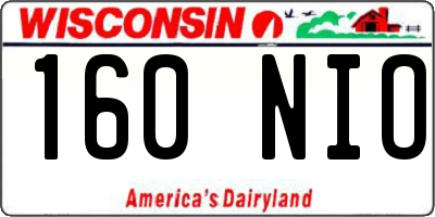 WI license plate 160NIO