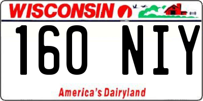 WI license plate 160NIY