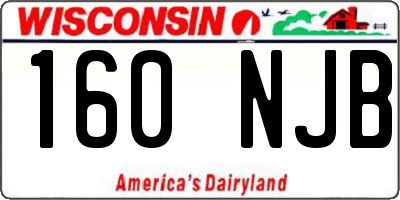 WI license plate 160NJB