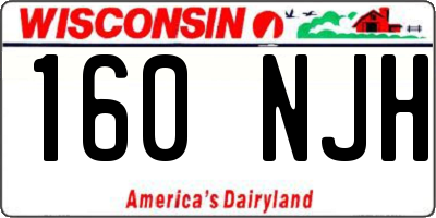 WI license plate 160NJH