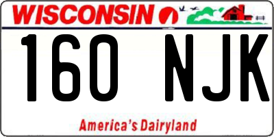 WI license plate 160NJK