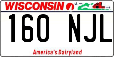 WI license plate 160NJL