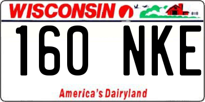 WI license plate 160NKE