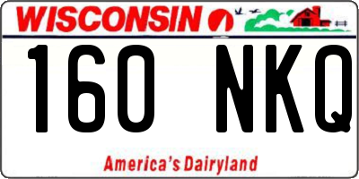 WI license plate 160NKQ