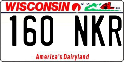 WI license plate 160NKR