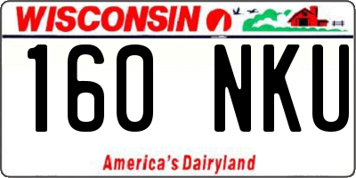 WI license plate 160NKU