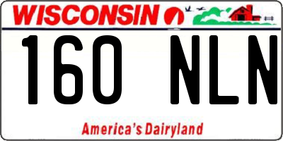 WI license plate 160NLN