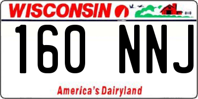 WI license plate 160NNJ