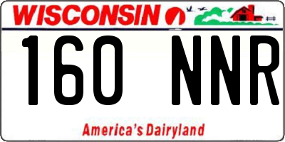 WI license plate 160NNR