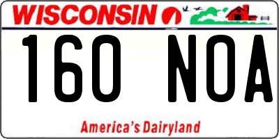 WI license plate 160NOA