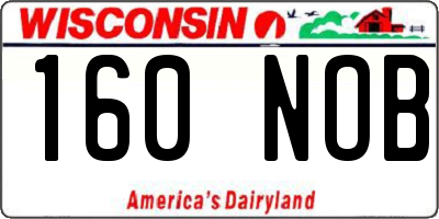 WI license plate 160NOB