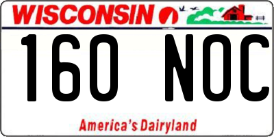 WI license plate 160NOC