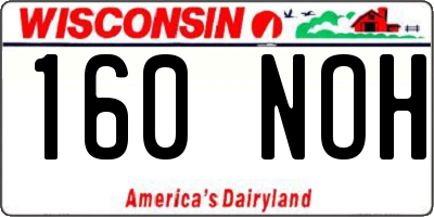WI license plate 160NOH