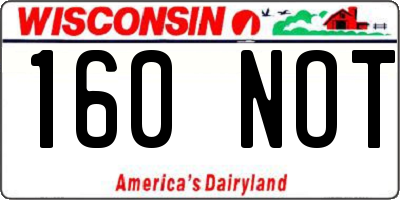 WI license plate 160NOT