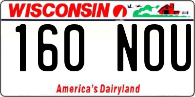 WI license plate 160NOU