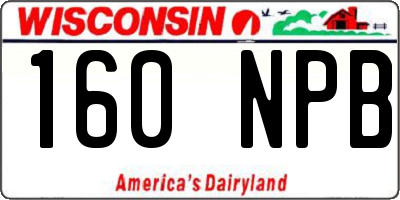 WI license plate 160NPB