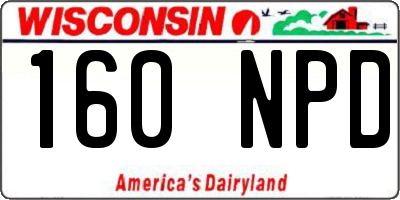 WI license plate 160NPD