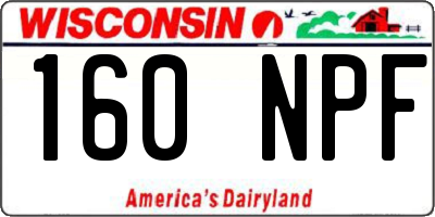 WI license plate 160NPF