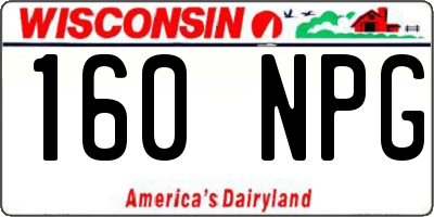 WI license plate 160NPG