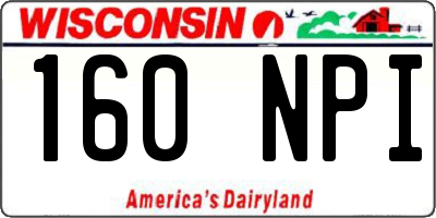 WI license plate 160NPI