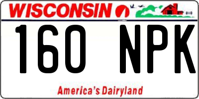 WI license plate 160NPK