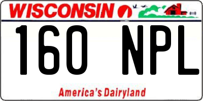 WI license plate 160NPL