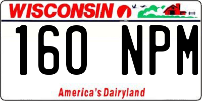 WI license plate 160NPM