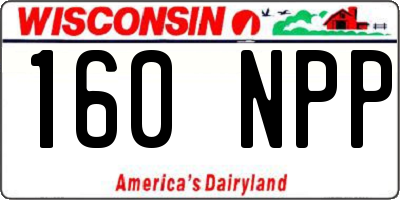 WI license plate 160NPP
